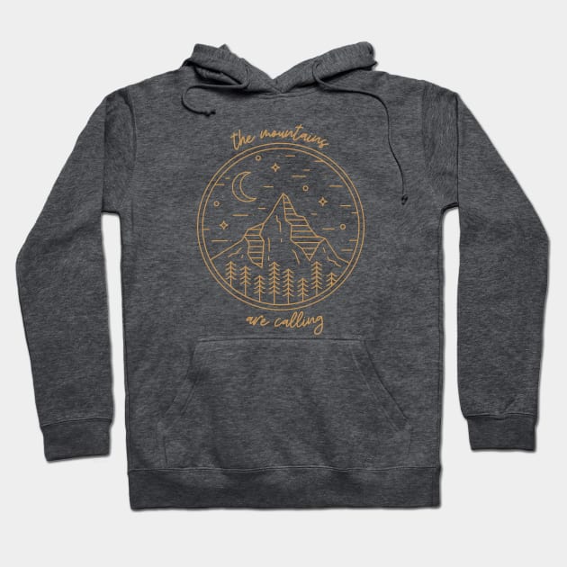 The Mountains are Calling - The Outdoors Hoodie by Mrs. Honey's Hive